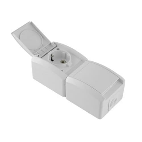 Utičnica dupla okomita polikarbonat bijela SET-Q OG