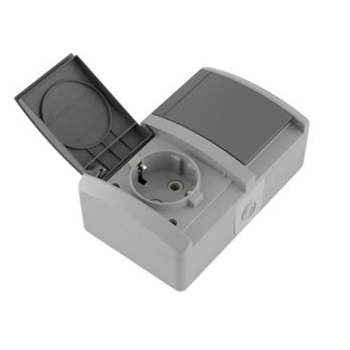 Utičnica dupla vodoravna porculan siva SET-Q OG