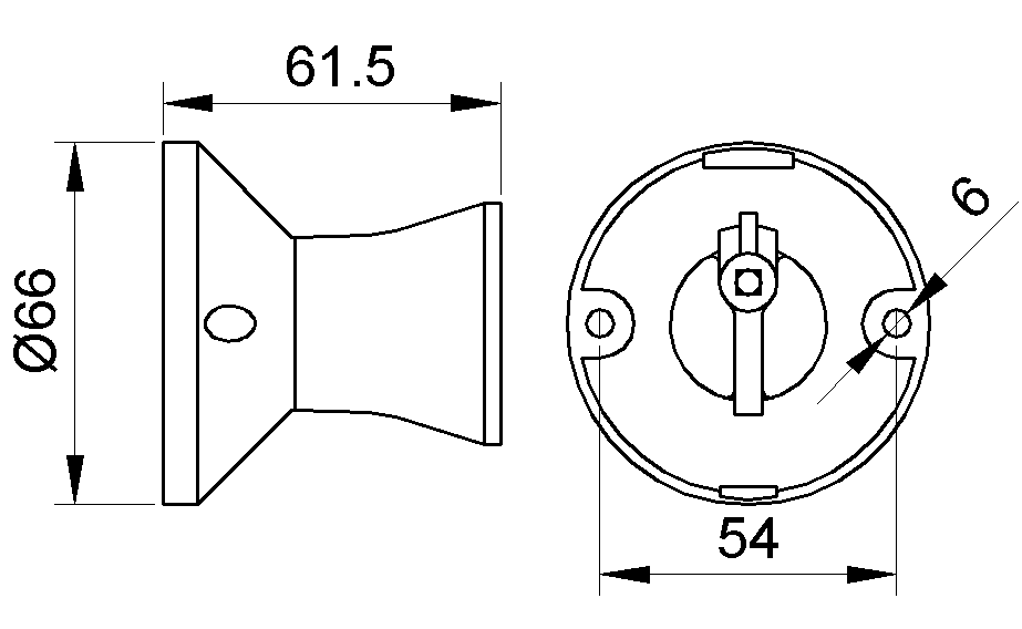Grlo E27 bakelit zidno ravno 120L 2