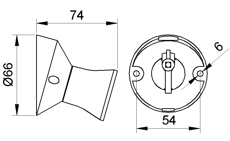 Grlo E27 bakelit zidno koso 122L 2