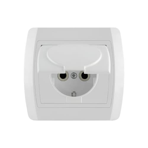 Utičnica dvopolna sa poklopcem porculan Status
