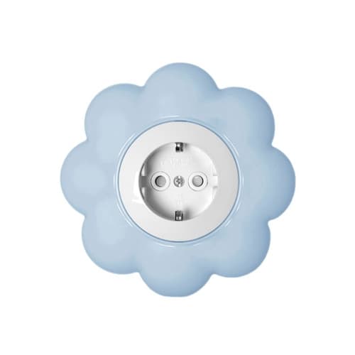 Utičnica dvopolna cvijet bijelo plavi Happy