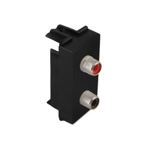 Utičnica audio 1M 2xRCA crna Kombo