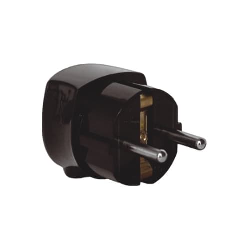 Utikač dvopolni L crni MM